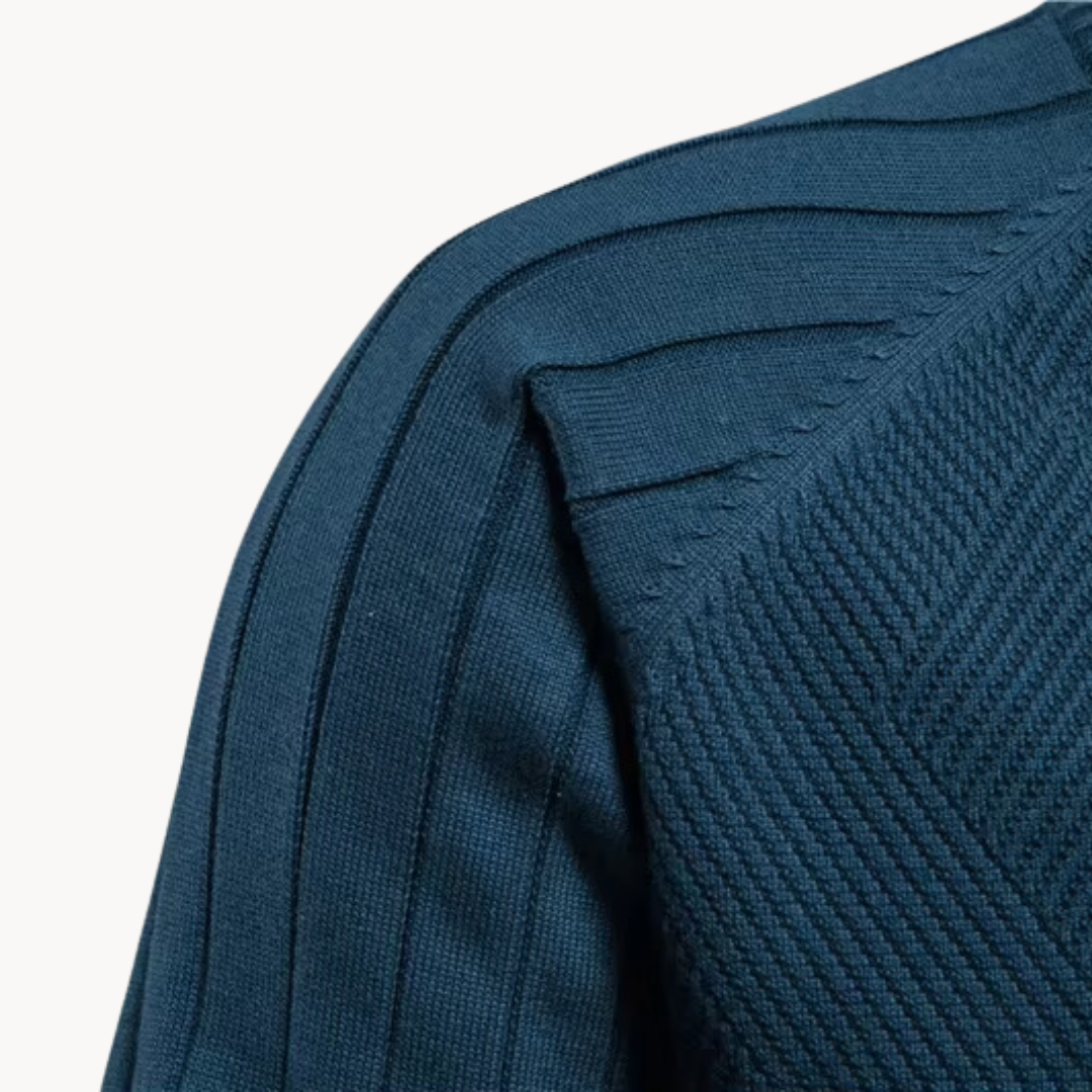 Cardigan Zippé Chaud en Maille Côtelée pour Homme | Veste Tricotée Décontractée à Col Montant