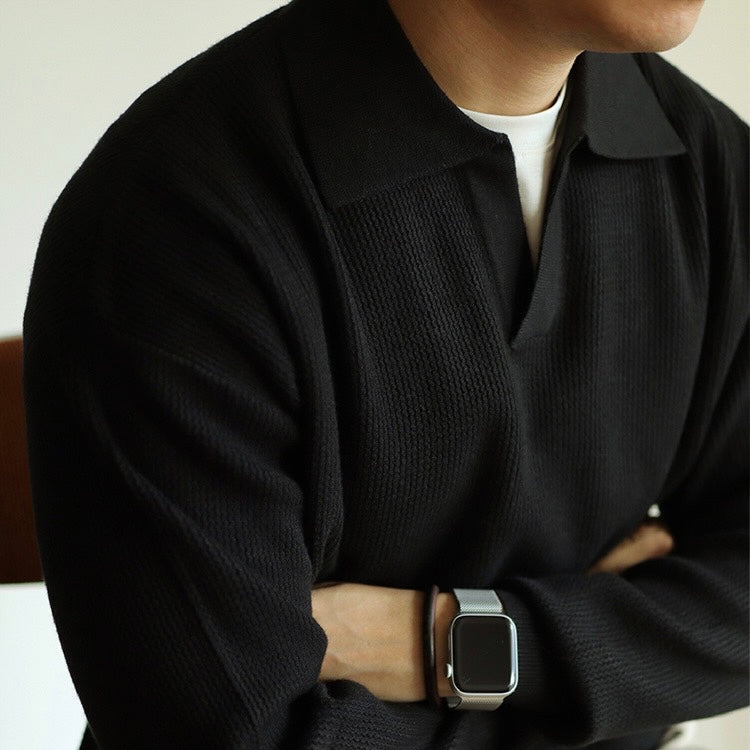 Pull Polo Ample en Maille Chaude pour Homme | Confortable pour l’Hiver