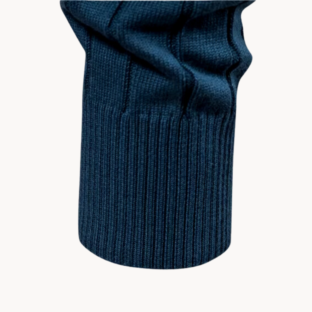 Cardigan Zippé Chaud en Maille Côtelée pour Homme | Veste Tricotée Décontractée à Col Montant