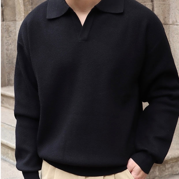 Pull Polo Ample en Maille Chaude pour Homme | Confortable pour l’Hiver