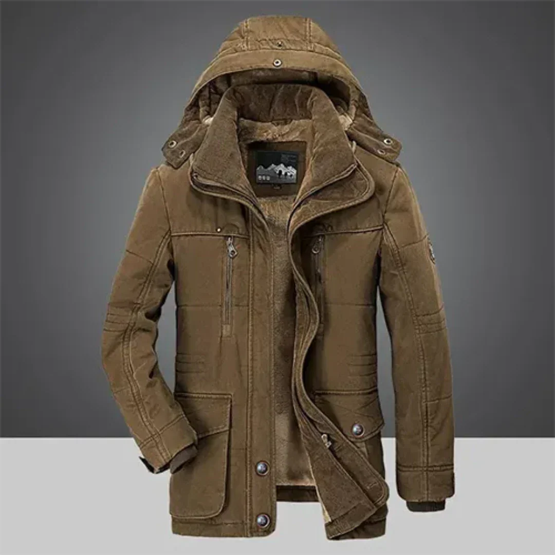 Parka d’Hiver à Capuche avec Doublure Chaude pour Homme | Veste Décontractée avec Poches