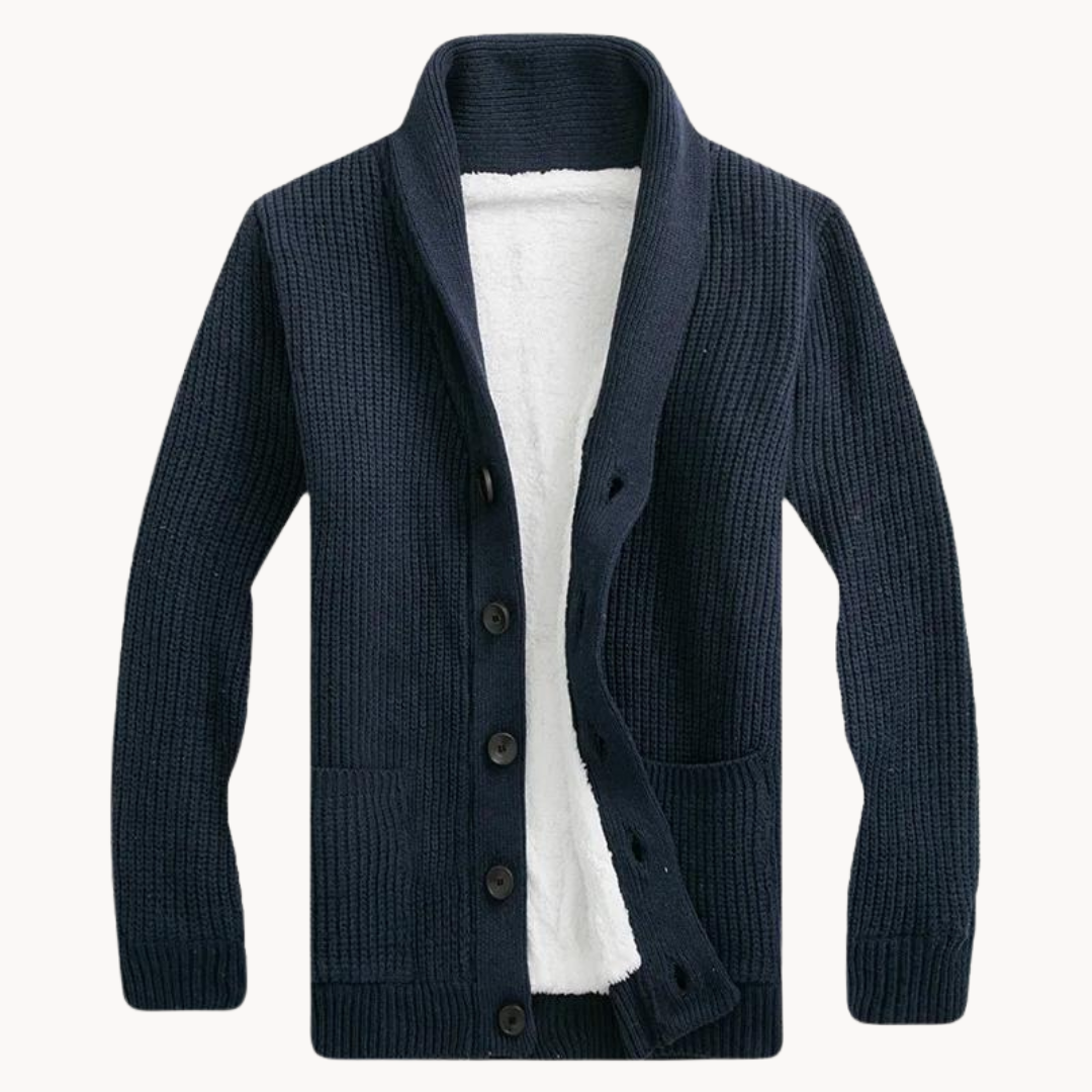 Cardigan à col châle en polaire