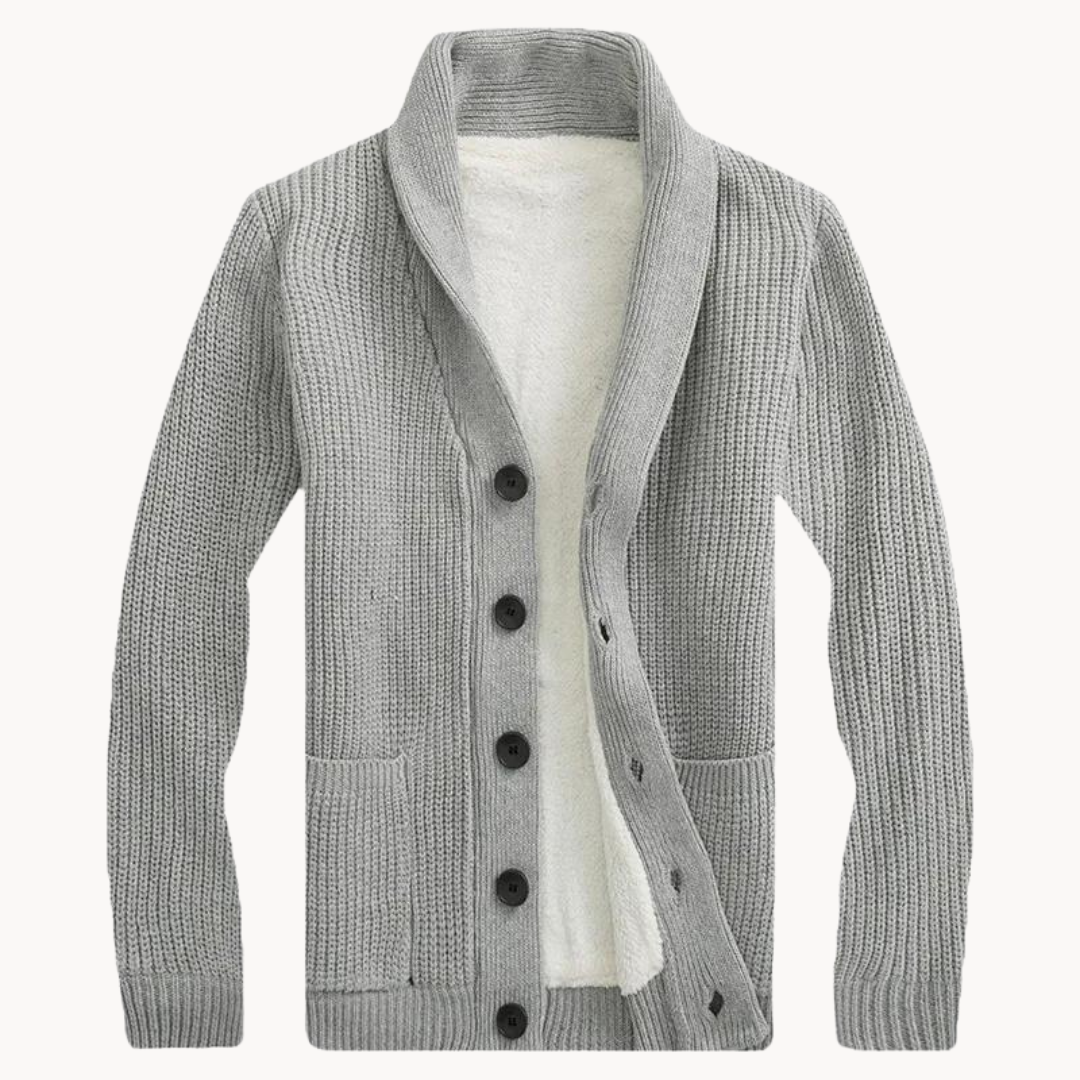 Cardigan à col châle en polaire