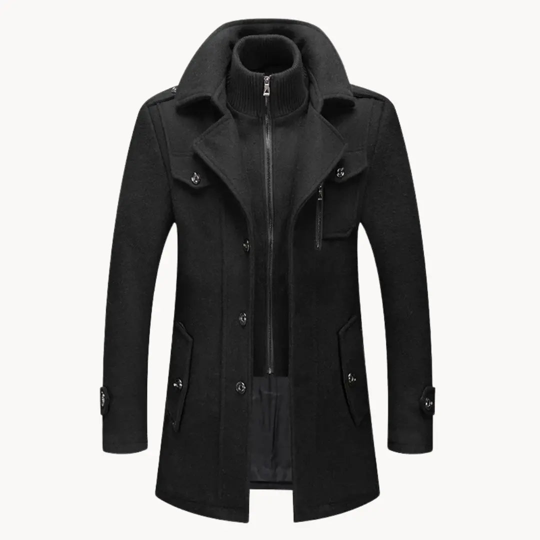 Manteau Long d’Hiver à Boutons pour Homme | Veste Slim Fit Chaude