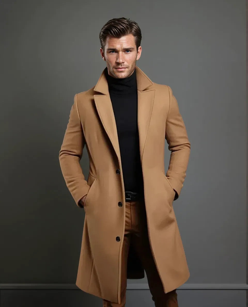 Manteau Long Croisé pour Homme | Trench Chaud d’Hiver