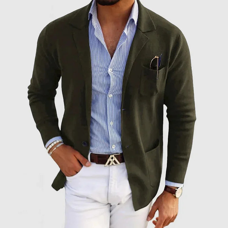 Veste Blazer Légère en Maille d’Hiver pour Homme | Veste Cardigan Coupe ajustée