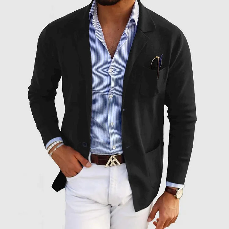 Veste Blazer Légère en Maille d’Hiver pour Homme | Veste Cardigan Coupe ajustée