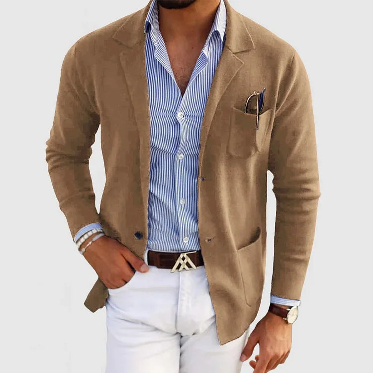 Veste Blazer Légère en Maille d’Hiver pour Homme | Veste Cardigan Coupe ajustée
