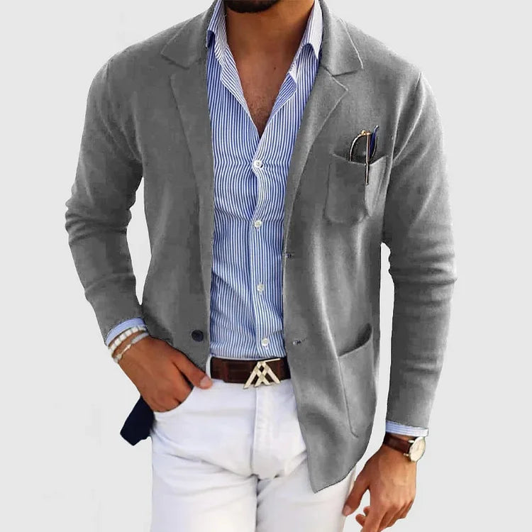 Veste Blazer Légère en Maille d’Hiver pour Homme | Veste Cardigan Coupe ajustée