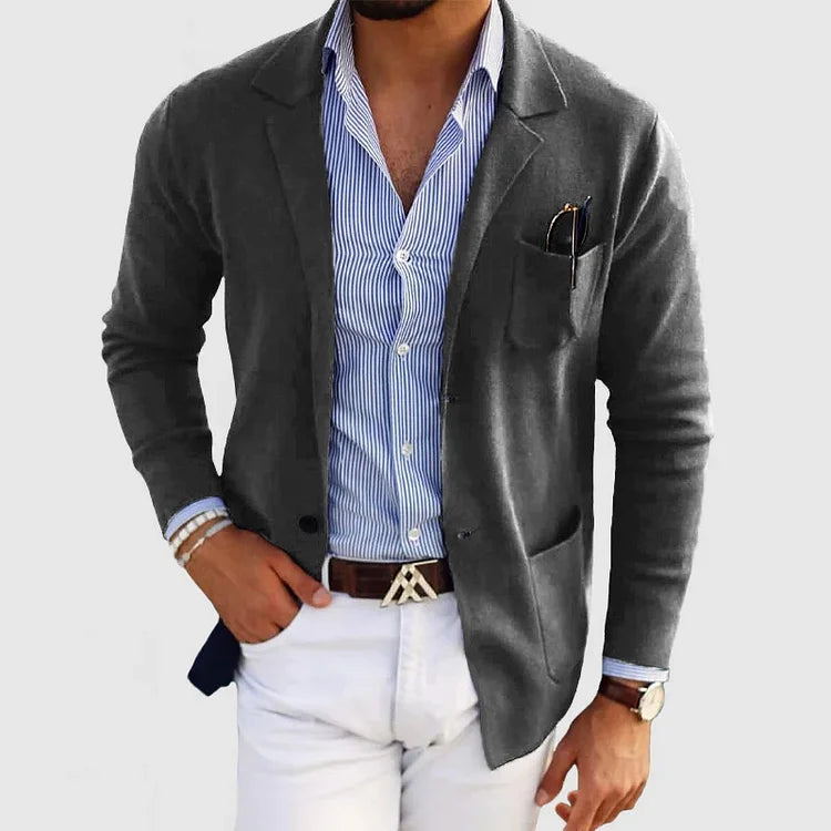 Veste Blazer Légère en Maille d’Hiver pour Homme | Veste Cardigan Coupe ajustée