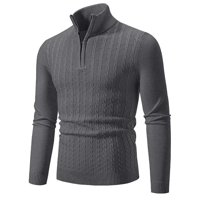 Pull d’Hiver Léger à Demi-Zip pour Homme | Pull en Maille Slim Fit Chaud