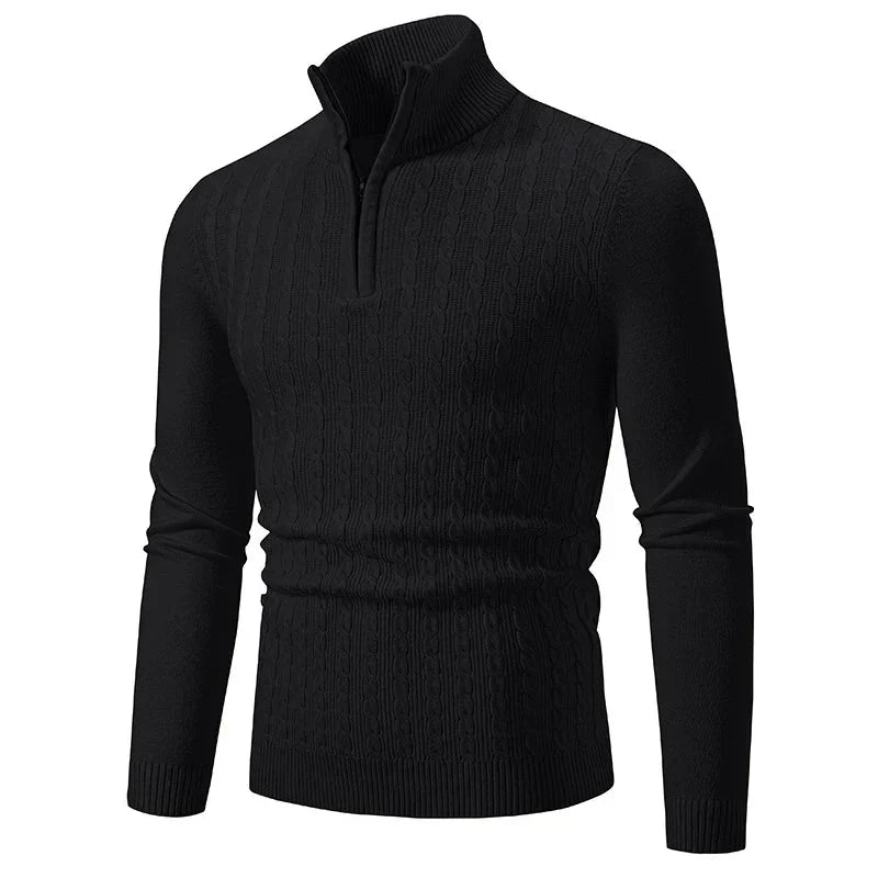 Pull d’Hiver Léger à Demi-Zip pour Homme | Pull en Maille Slim Fit Chaud