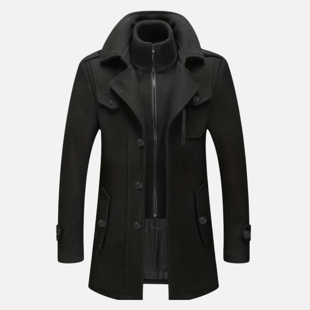 Trench Long d’Hiver à Double Fermeture pour Homme | Manteau Chaud