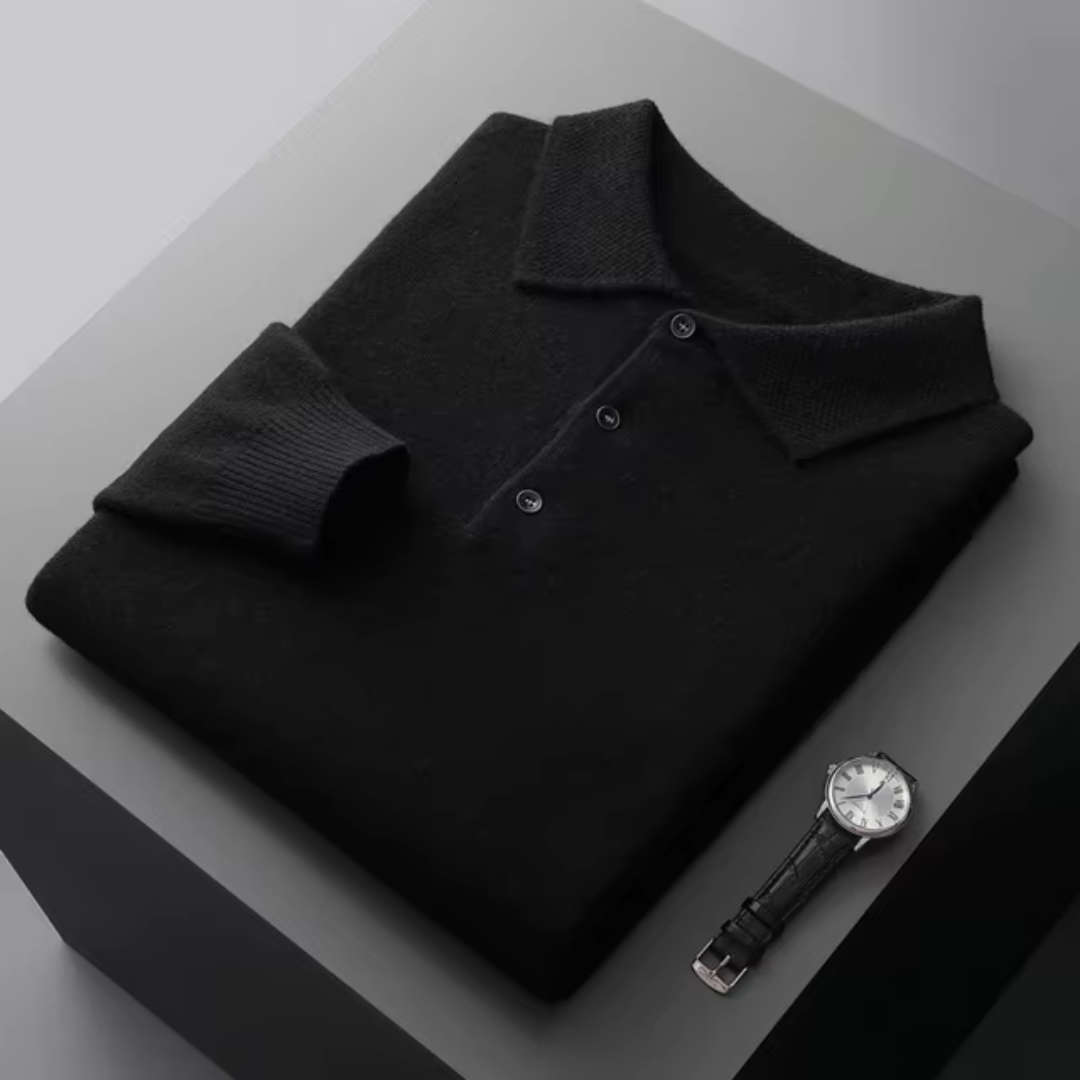 Pull Polo d’Hiver à Manches Longues pour Homme | Pull en Maille Confortable