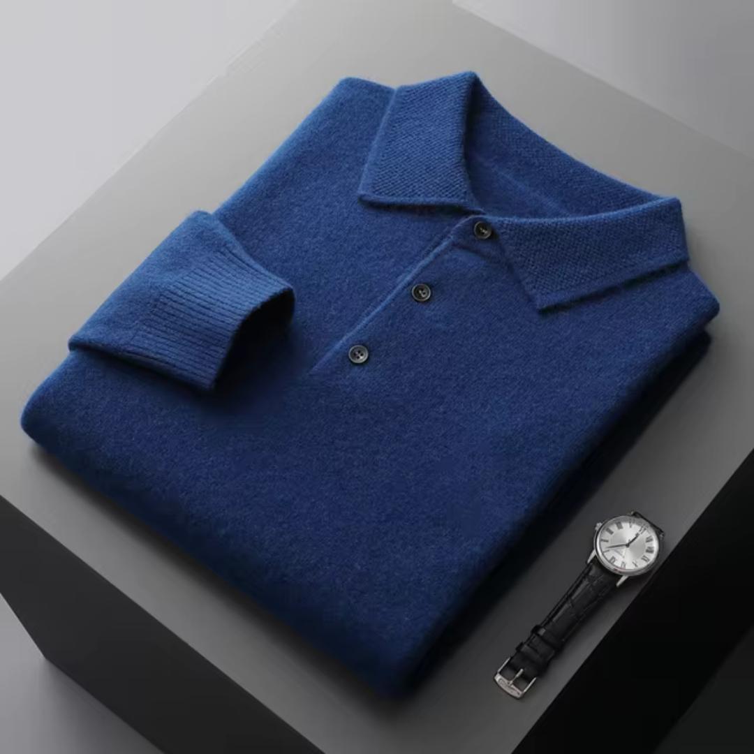 Pull Polo d’Hiver à Manches Longues pour Homme | Pull en Maille Confortable