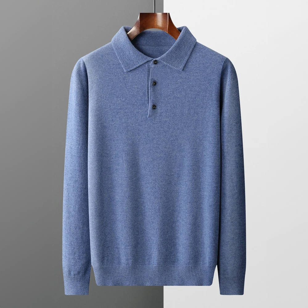 Pull Polo d’Hiver à Manches Longues pour Homme | Pull en Maille Confortable