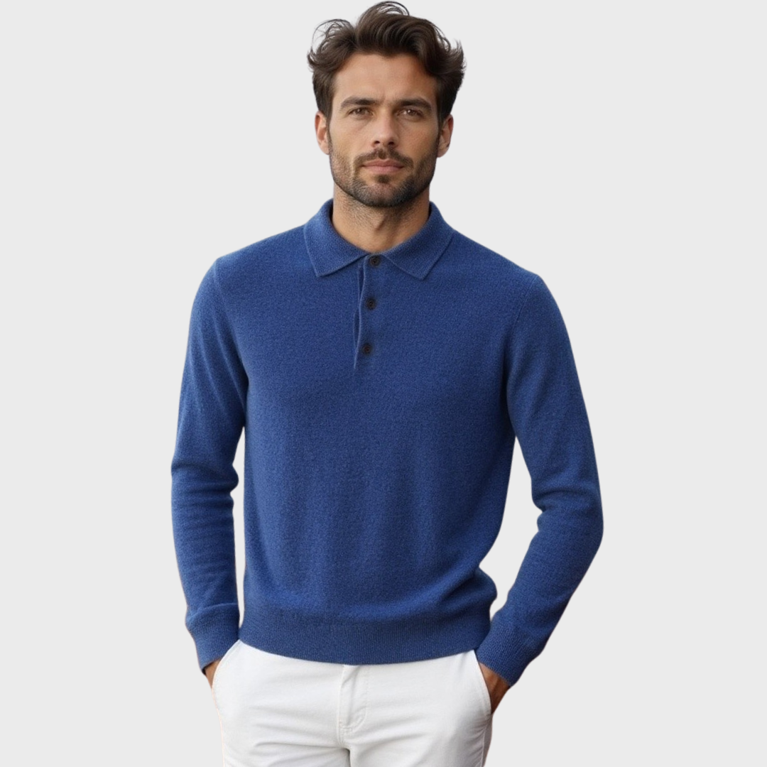 Pull Polo d’Hiver à Manches Longues pour Homme | Pull en Maille Confortable