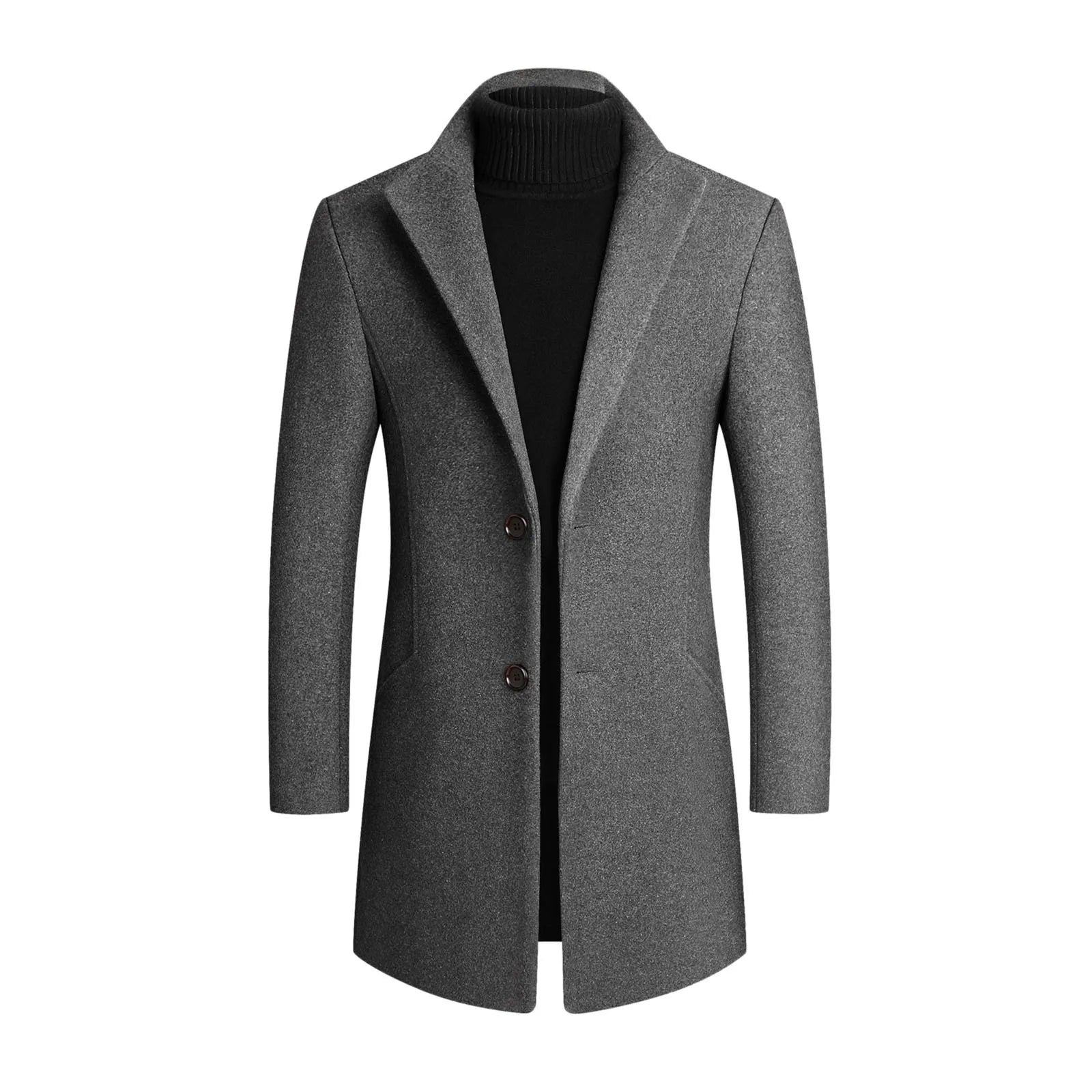 Manteau Long Classique Slim Fit d’Hiver pour Homme | Manteau Chaud