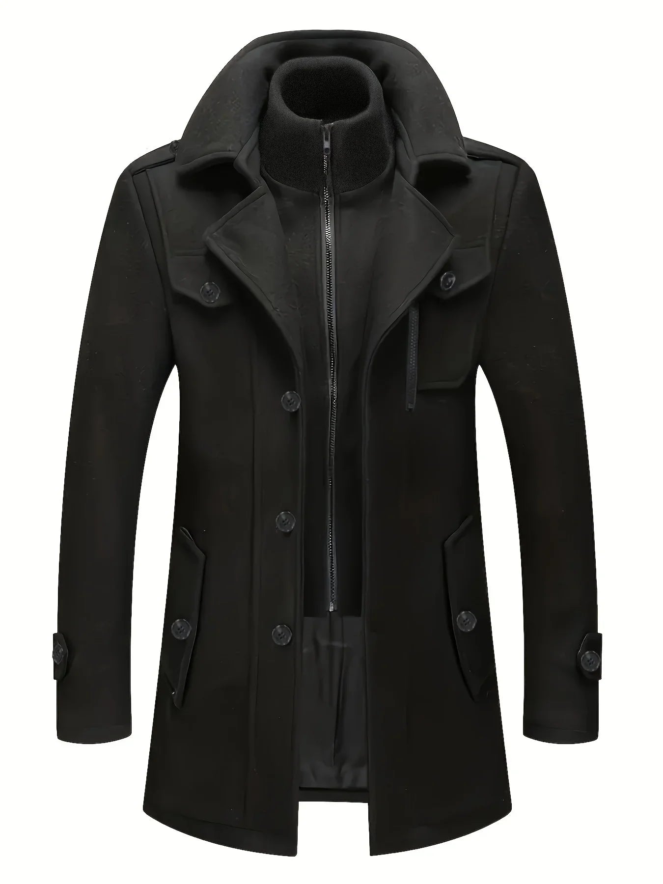 Trench Long d’Hiver à Double Fermeture pour Homme | Manteau Chaud