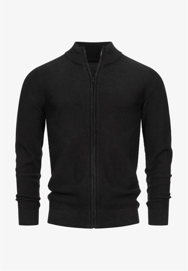 Cardigan d’Hiver Légèrement Zippé pour Homme | Pull en Maille Slim Fit Chaud