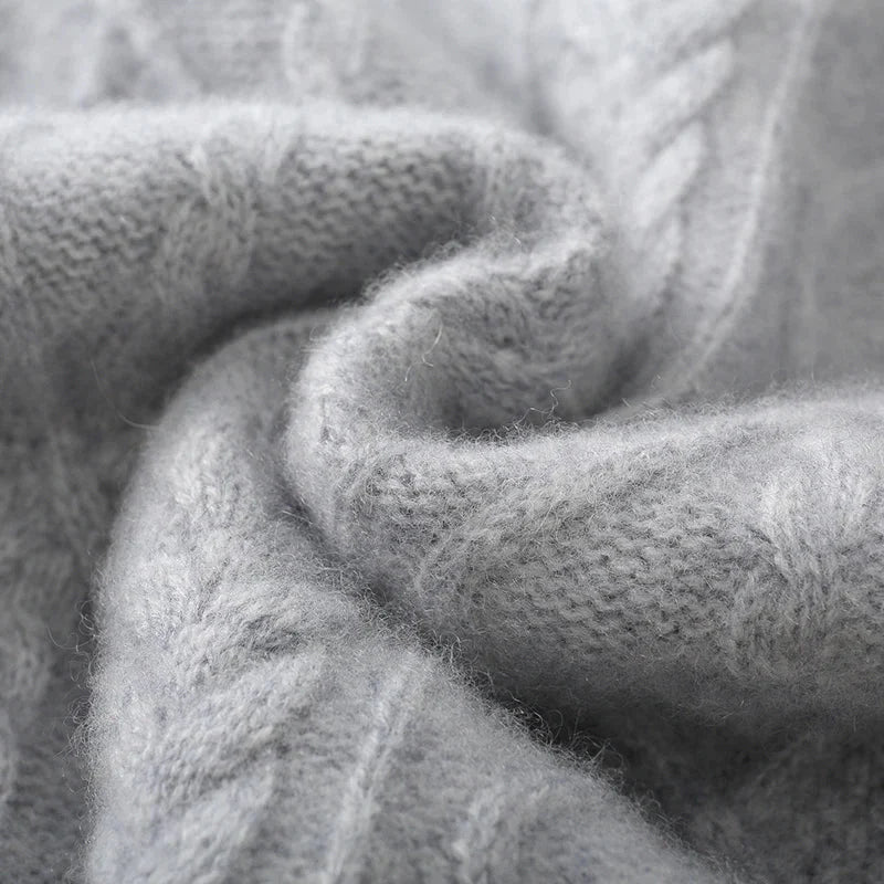 Pull d’Hiver en Maille Torsadée pour Homme | Pull à Col Rond Chaud