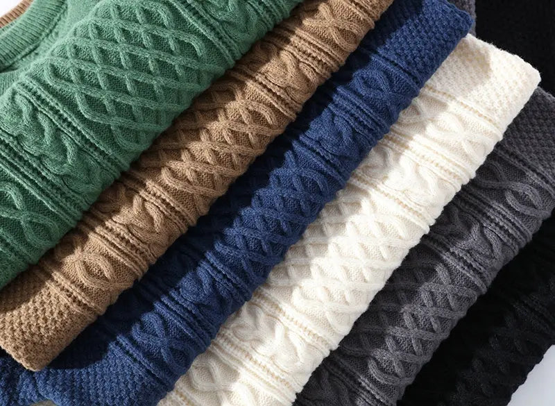 Pull en Maille Texturée à Col Rond pour Homme | Pull d’Hiver Chaud