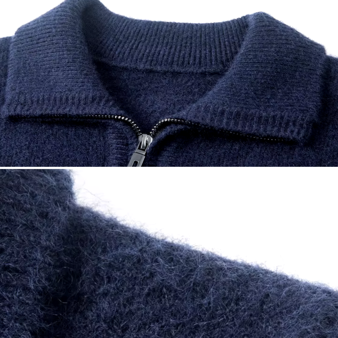 Pull d’Hiver à Demi-Zip pour Homme | Pull en Maille Chaud à Manches Longues