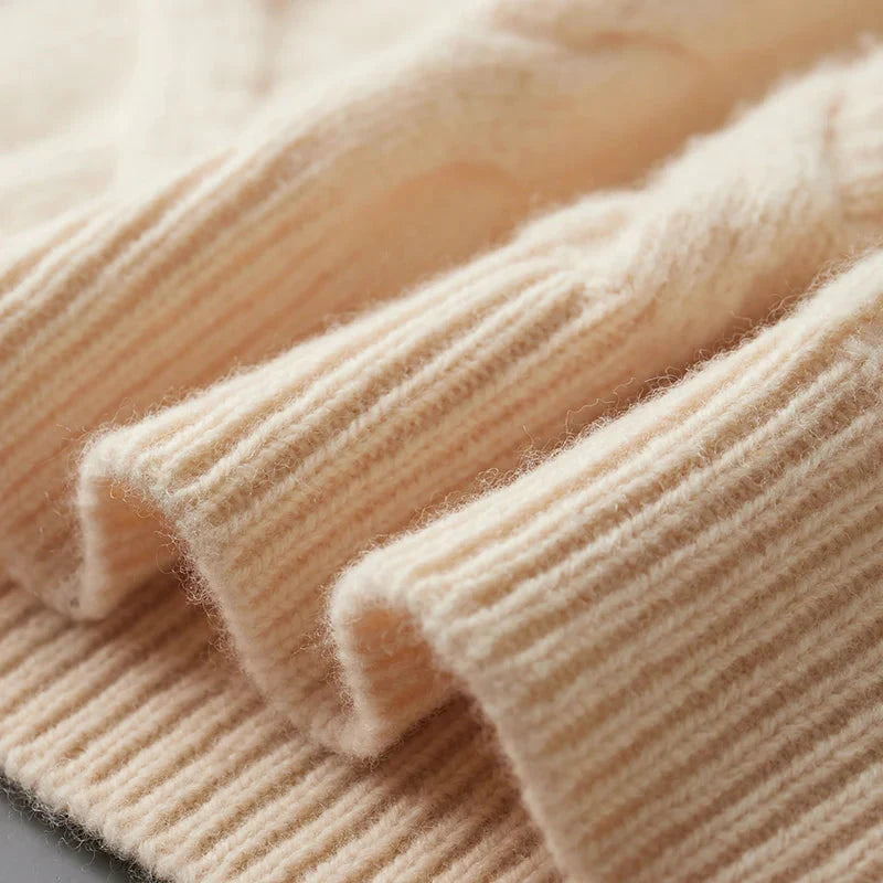 Pull à Col Rond en Maille Torsadée pour Homme | Pull d’Hiver Chaud et Confortable