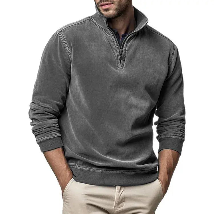 Pull à Demi-Zip à Manches Longues pour Homme | Pull Slim Fit Chaud et Confortable