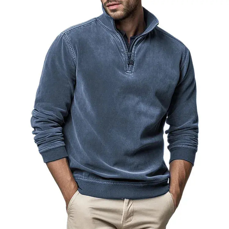 Pull à Demi-Zip à Manches Longues pour Homme | Pull Slim Fit Chaud et Confortable