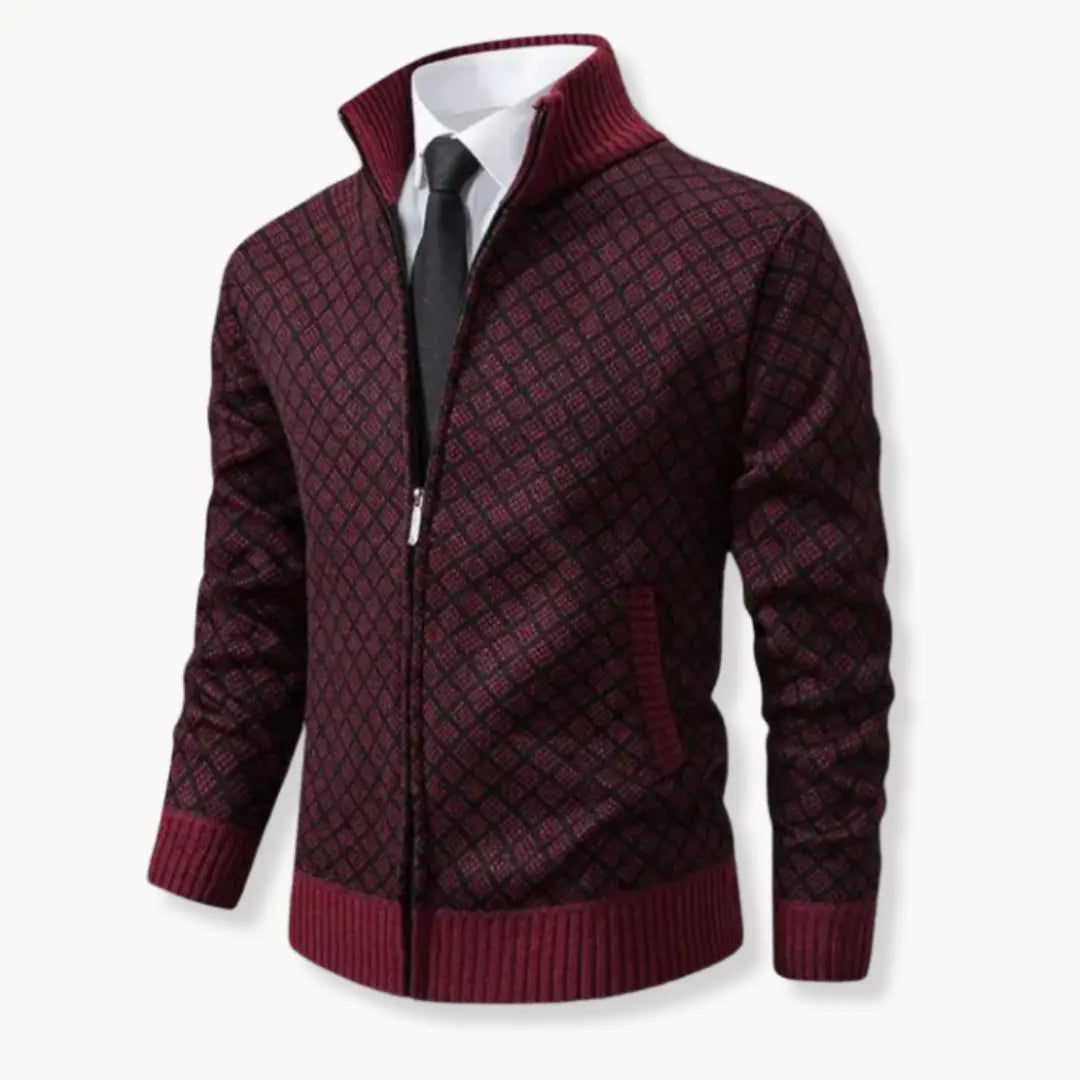 Veste Cardigan en Maille Zippée d’Hiver pour Homme | Pull Chaud à Col Montant