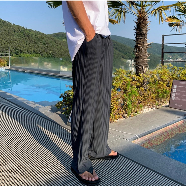 Pantalon Ample à Jambes Larges Plissé pour Homme | Pantalon Plissé Élégant