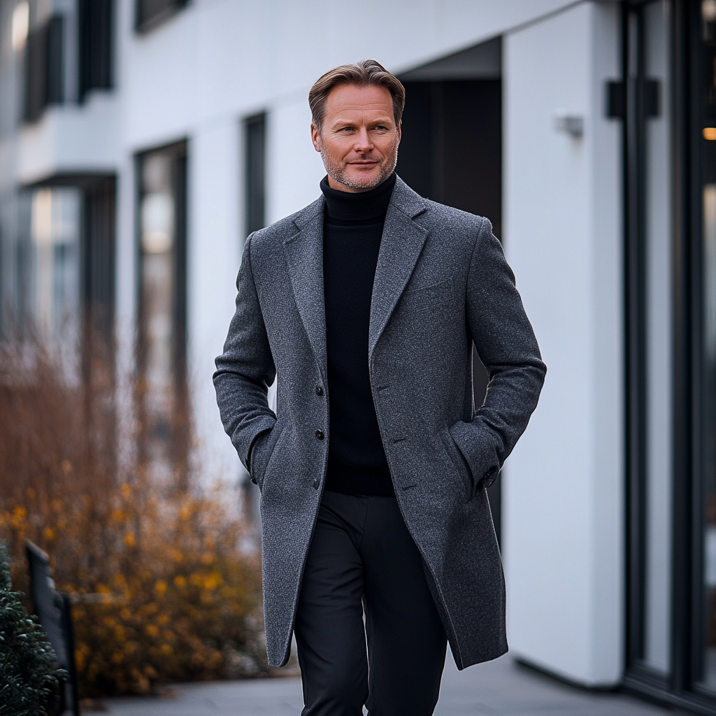 Manteau Long d’Hiver Ajusté pour Homme | Manteau Classique Chaud d’Hiver