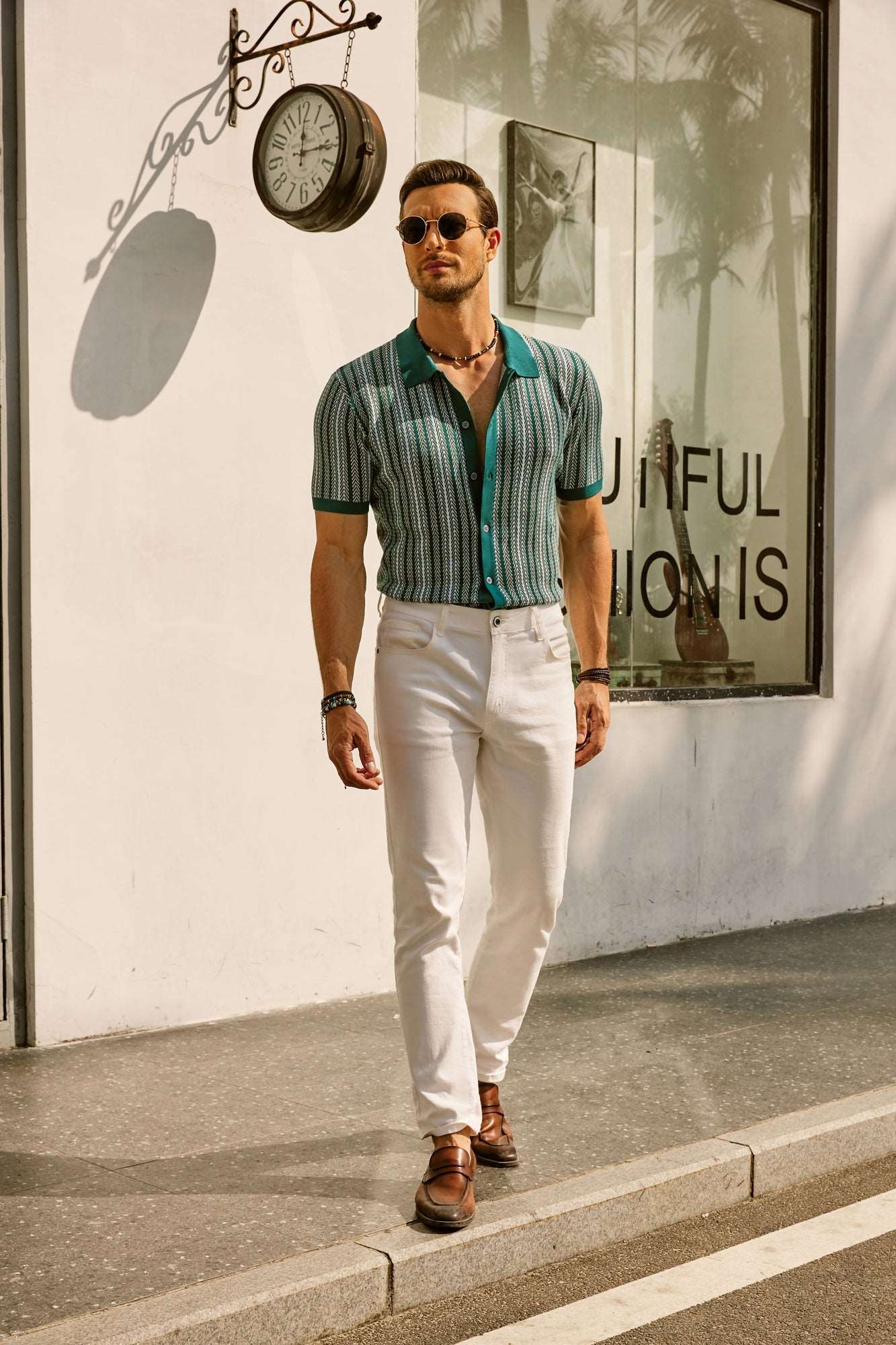 Bellini | Polo Chemise Rétro à Rayures pour Homme