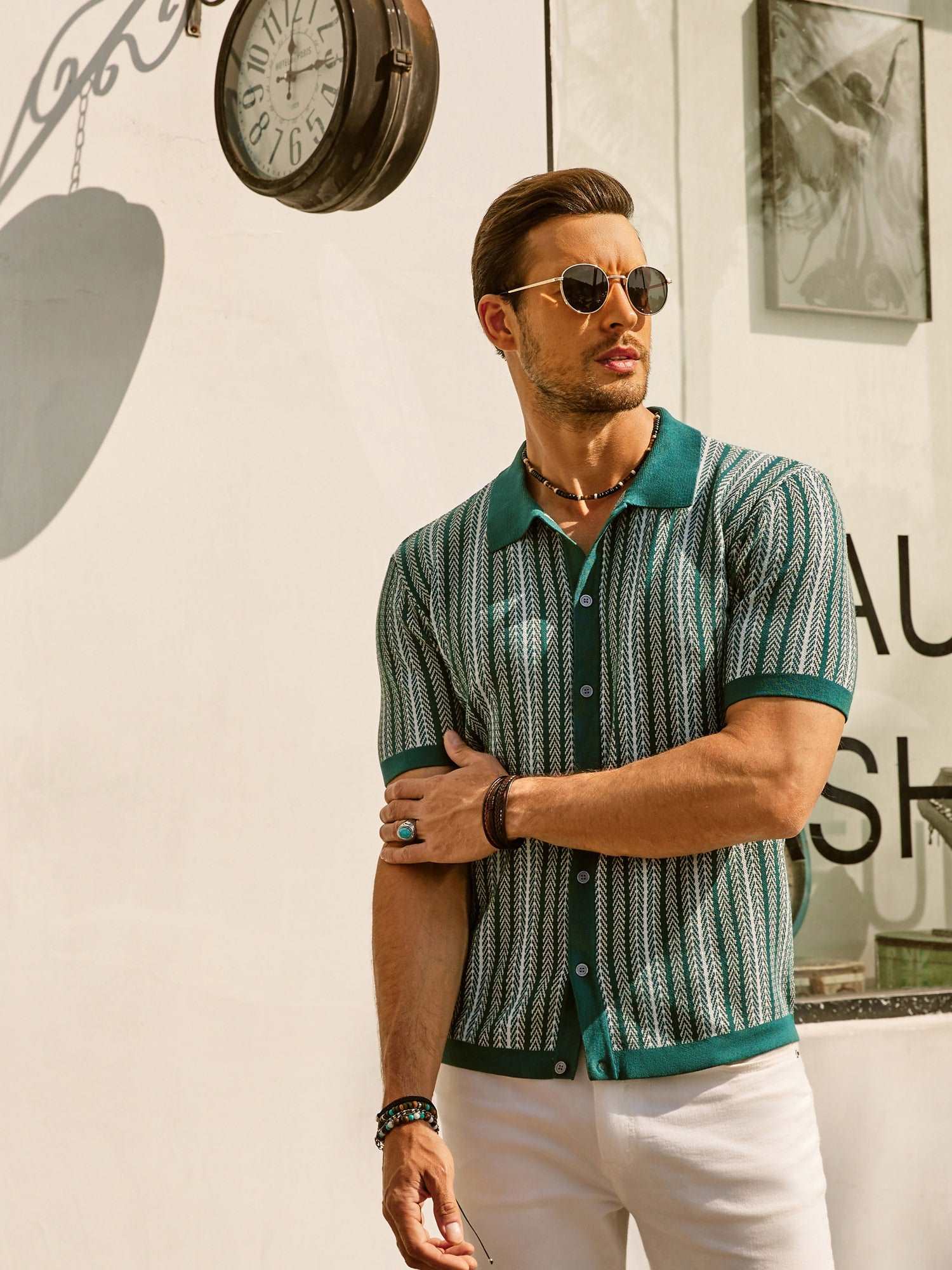 Bellini | Polo Chemise Rétro à Rayures pour Homme