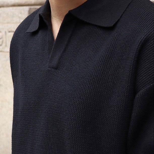 Pull Polo Ample en Maille Chaude pour Homme | Confortable pour l’Hiver
