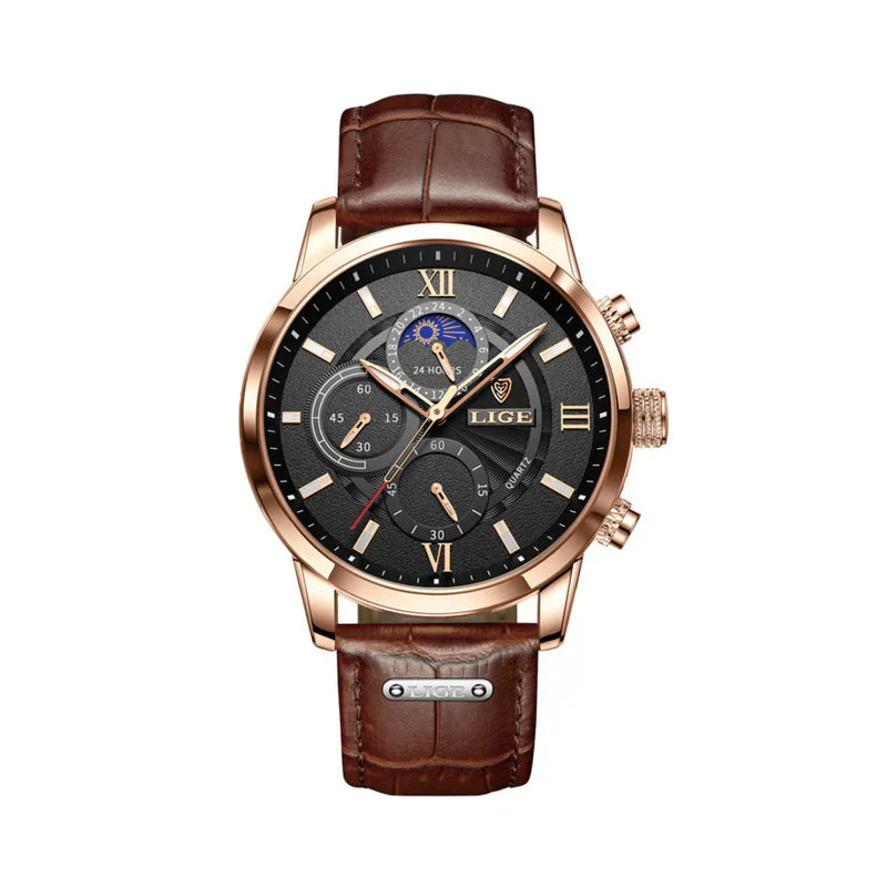 Montre Chronographe de Luxe pour Homme | Cadran Phase de Lune