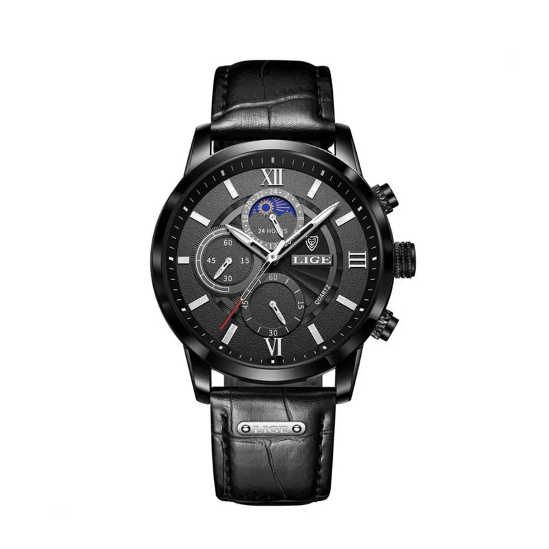 Montre Chronographe de Luxe pour Homme | Cadran Phase de Lune