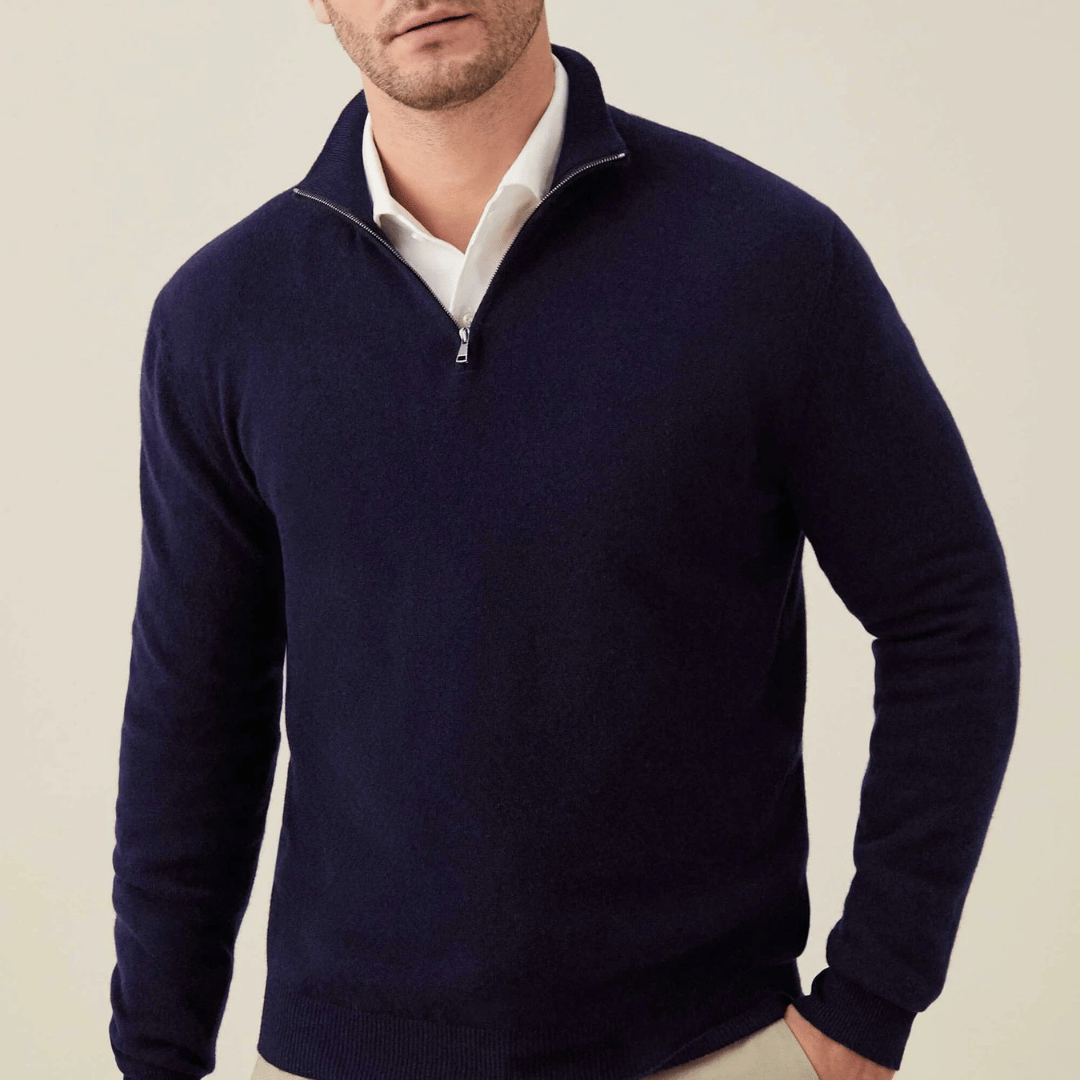 Pull Chaud Slim Fit à Demi-Zip pour Homme | Pull d’Hiver Zippé