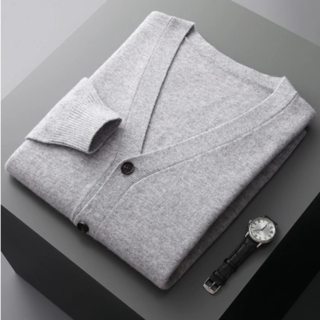 Cardigan en Maille à Col V et Boutons pour Homme | Pull d’Hiver Coupe Slim