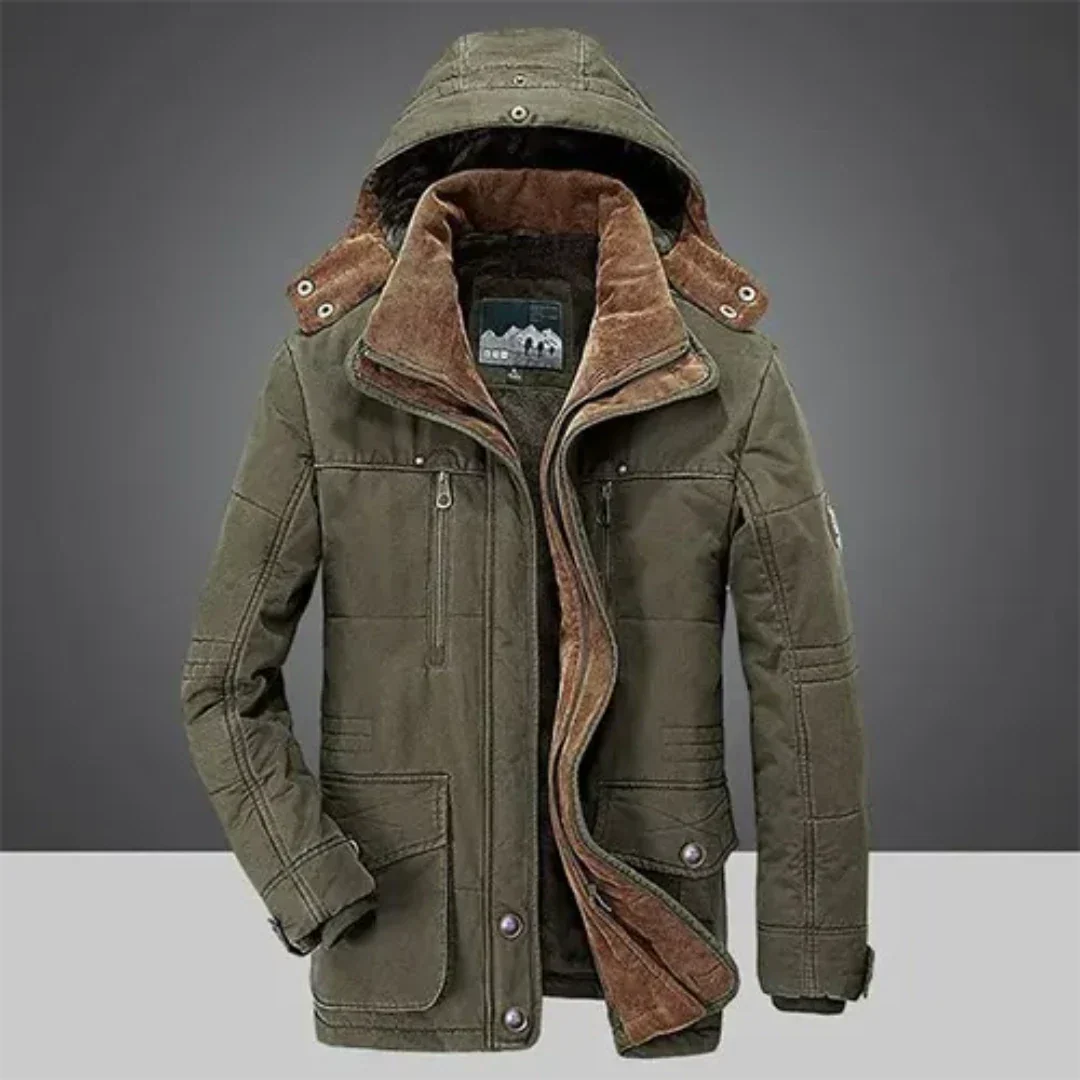 Parka d’Hiver à Capuche avec Doublure Chaude pour Homme | Veste Décontractée avec Poches