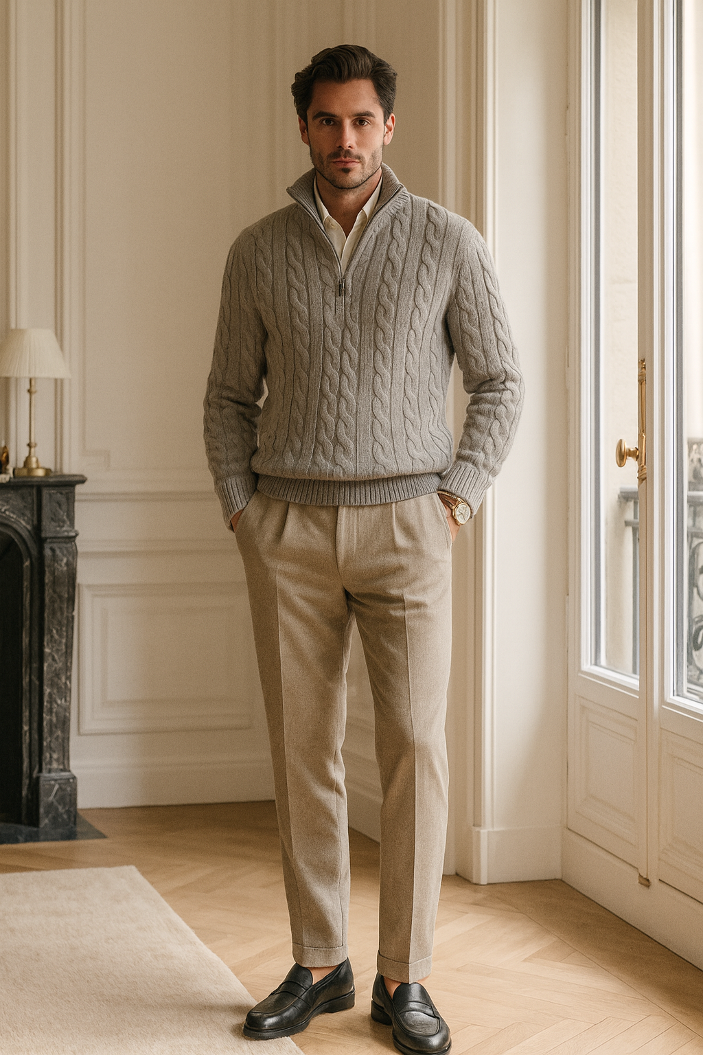ByBellini | Pull à Demi-Zip en Maille pour Homme