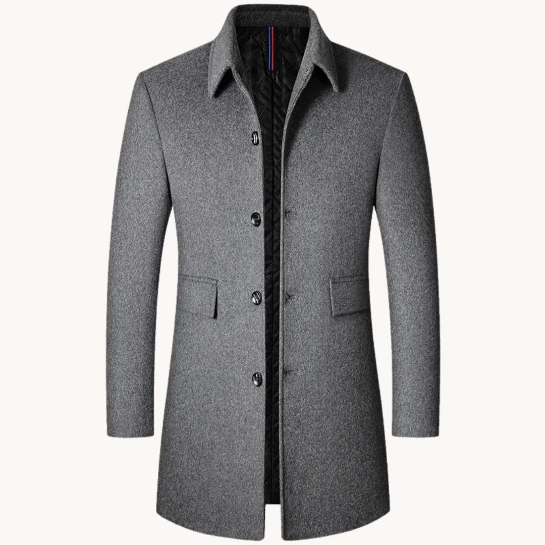 Manteau d’Hiver Long à Boutons pour Homme | Pardessus Slim Fit