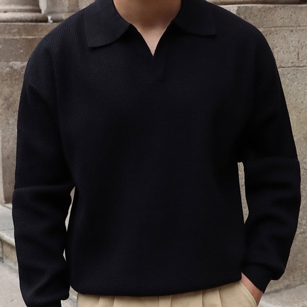 Pull Polo Ample en Maille Chaude pour Homme | Confortable pour l’Hiver