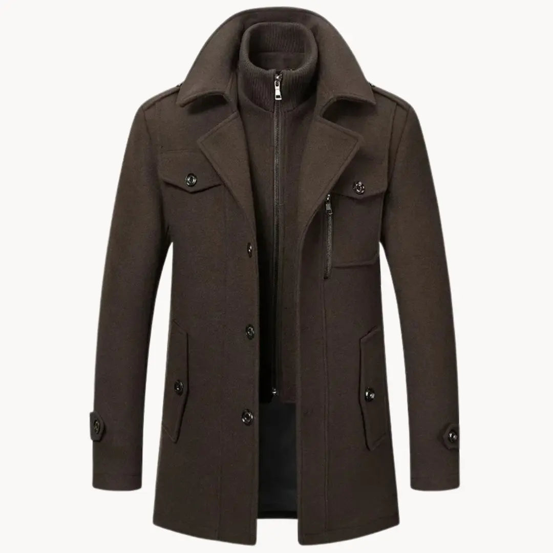 Manteau Long d’Hiver à Boutons pour Homme | Veste Slim Fit Chaude