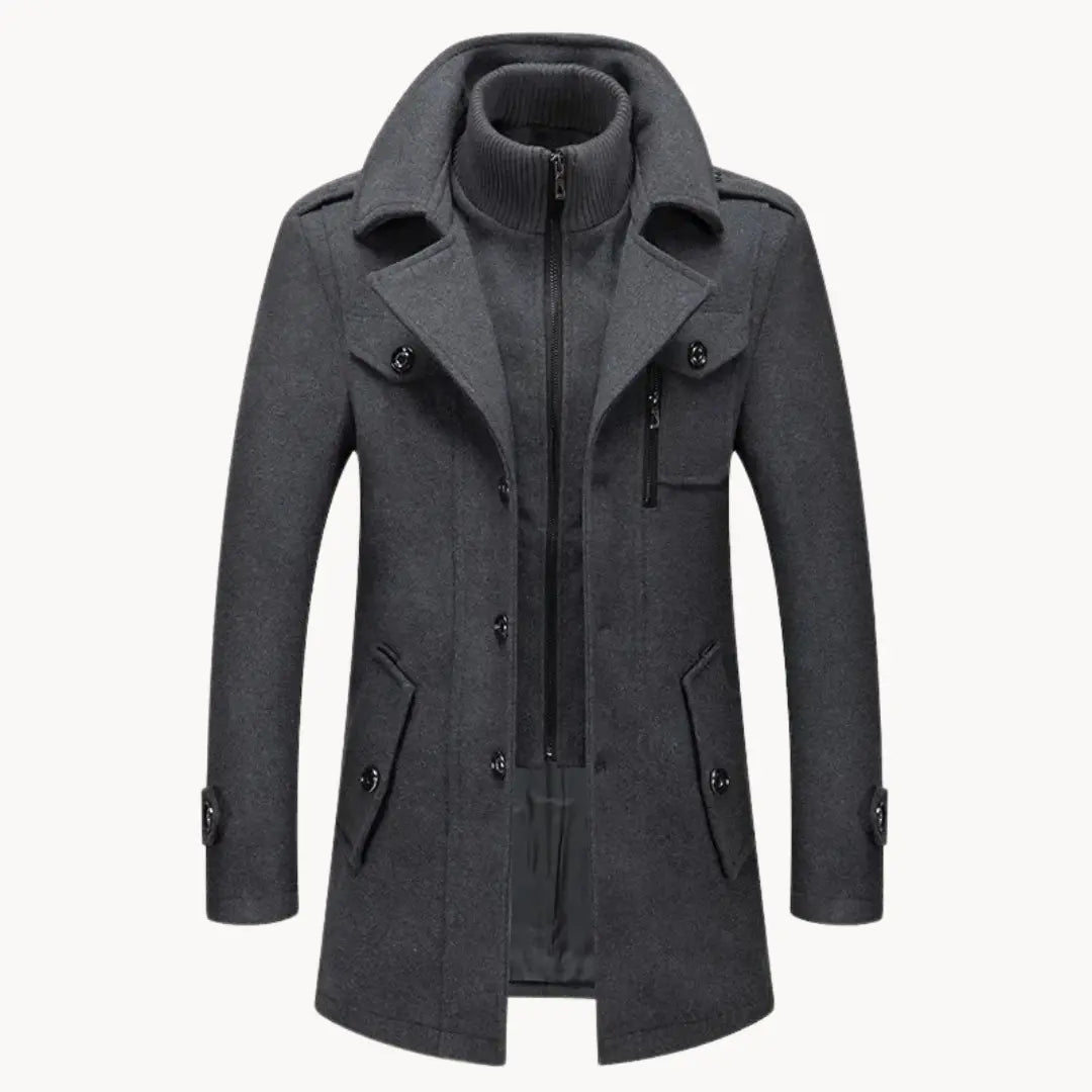 Manteau Long d’Hiver à Boutons pour Homme | Veste Slim Fit Chaude