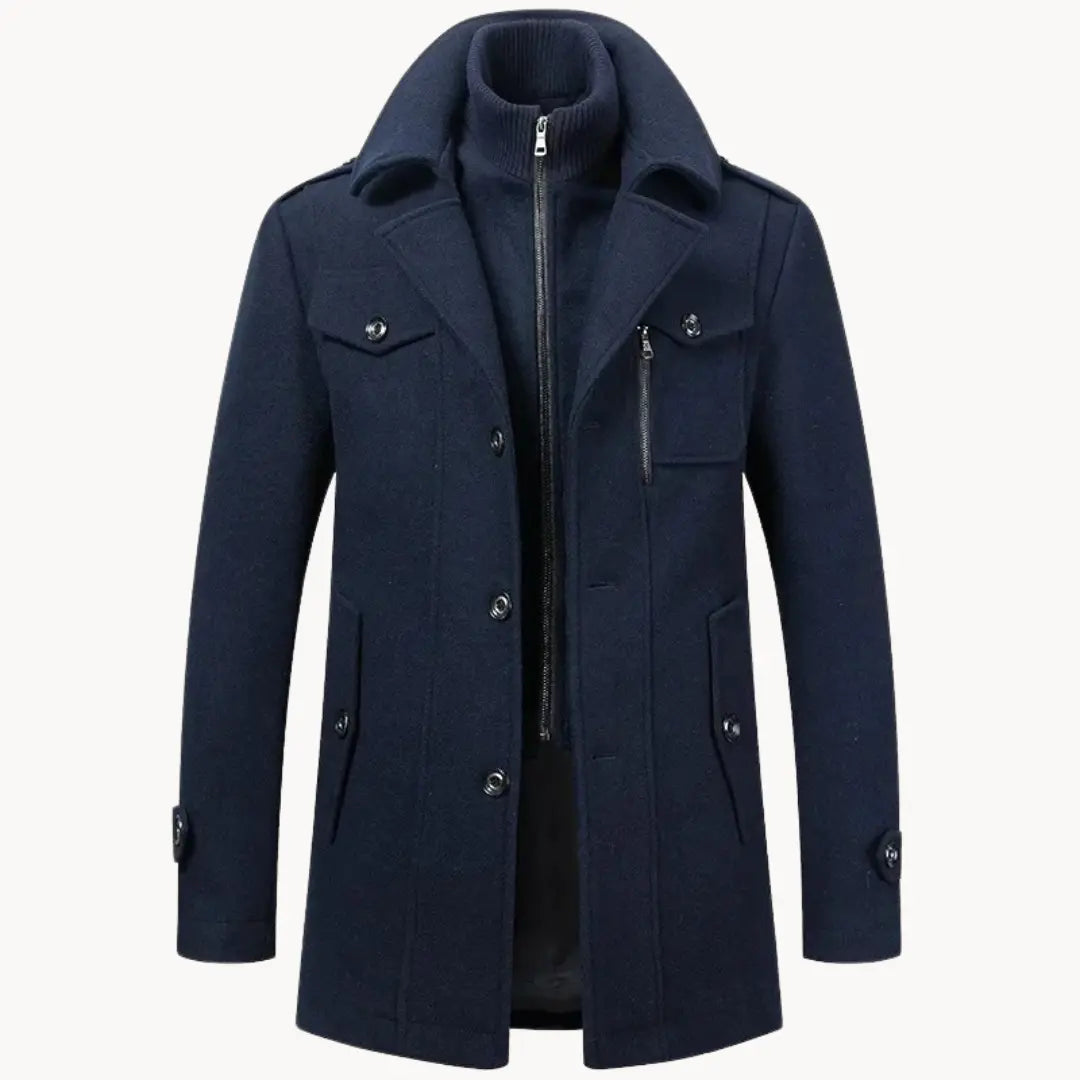 Manteau Long d’Hiver à Boutons pour Homme | Veste Slim Fit Chaude