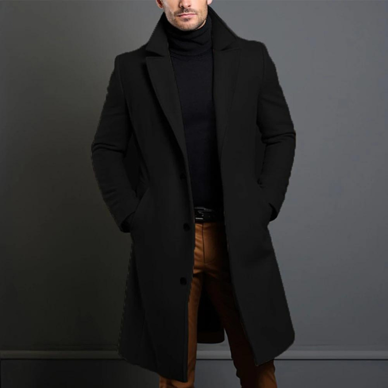 Manteau Long Croisé pour Homme | Trench Chaud d’Hiver