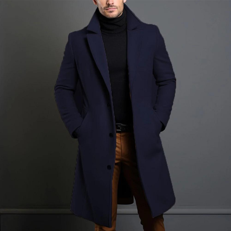 Manteau Long Croisé pour Homme | Trench Chaud d’Hiver