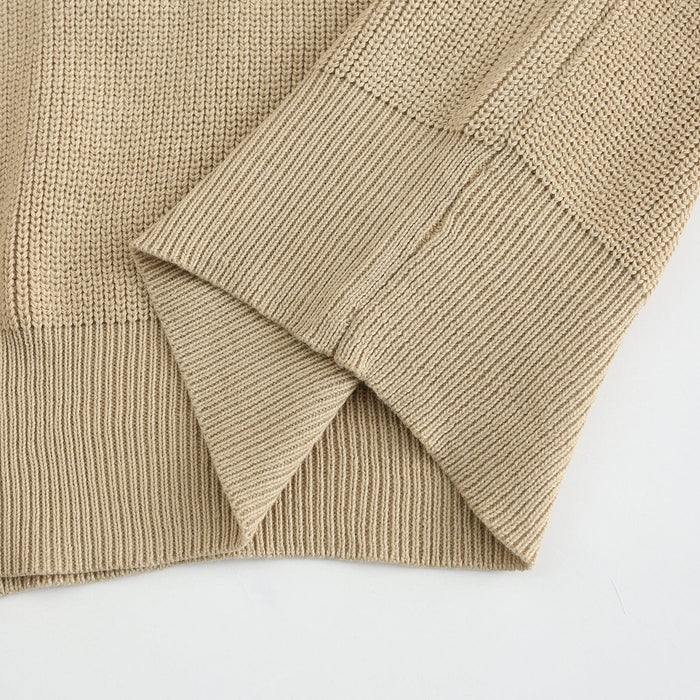 Pull Polo en Maille à Demi-Zip pour Homme | Pull d’Hiver Chaud à Coupe Ample